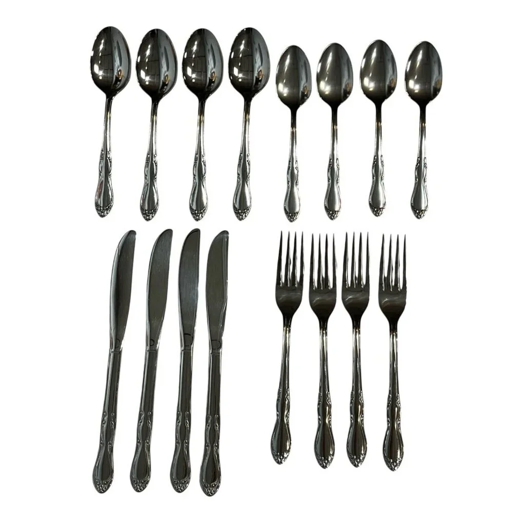 Rogers Stainless By Oneida Homestead 16 PC Set 4 Ea Place Setting‎